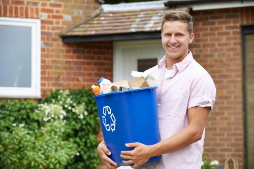 Professional team handling waste removal
